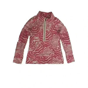 Lilly Pulitzer XS Half Zip Popover Sweatshirt Top Pink Umbrella Cabana Skipper